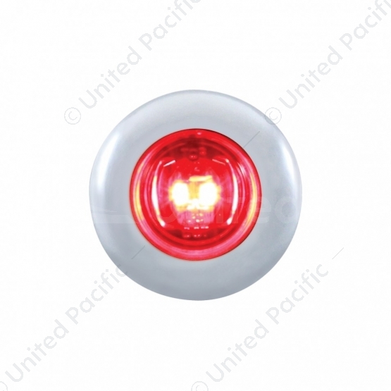 2 LED 3/4" Mini Light With Bezel (Clearance/Marker) - Red LED/Red Lens