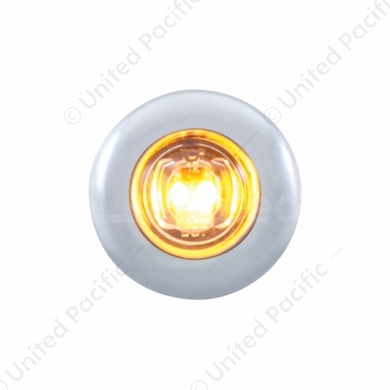 2 LED 3/4" Mini Light With Bezel (Clearance/Marker) - Amber LED/Clear Lens