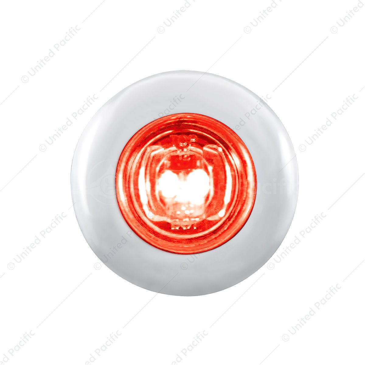 2 LED 3/4" Mini Light With Bezel (Clearance/Marker) - Red LED/Clear Lens