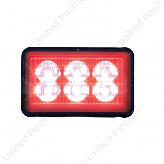 6 High Power LED Rectangular Warning Light With Bracket - Red LED (Bulk)