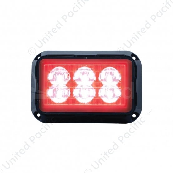 6 High Power LED Rectangular Warning Light - Red LED (Bulk)