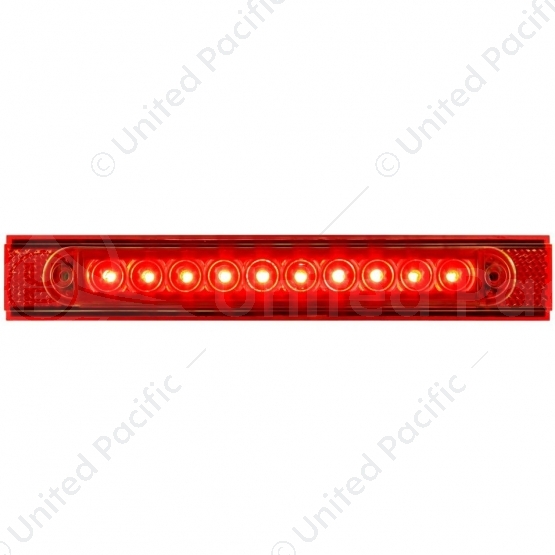 10 LED Conspicuity Reflector Plate Light With Red Reflector - Red LED/Red Lens (Each)