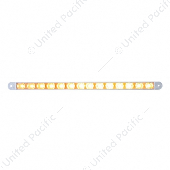 14 LED 12" Auxiliary Warning Light Bar Only - Amber LED/Clear Lens (Bulk)