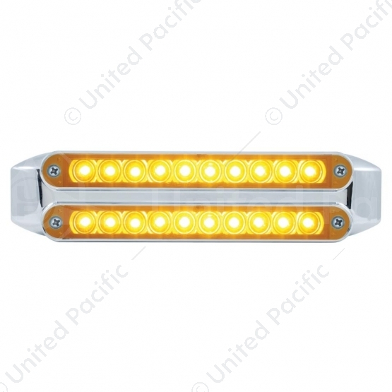 Dual 10 LED 6-1/2" Turn Signal Light Bars - Amber LED/Amber Lens