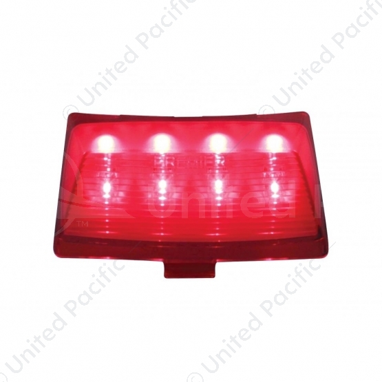 8 LED Fender Tip Light For Harley Motorcycle- Red LED/Red Lens (Bulk)