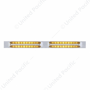 Chrome Top Mud Flap Plate With Four 10 LED 9" Light Bars - Amber LED (Each)
