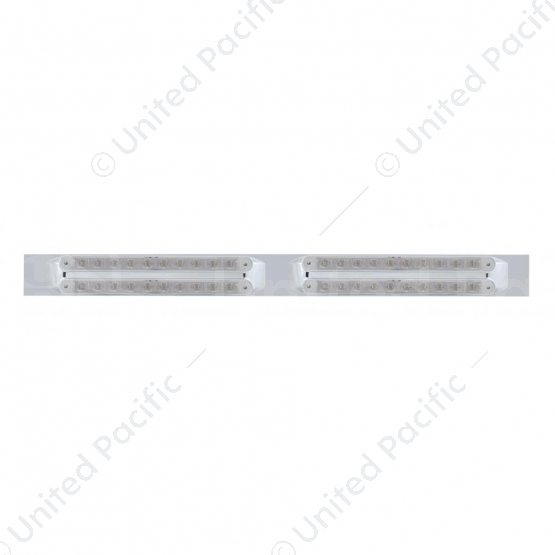 Chrome Top Mud Flap Plate With Four 10 LED 9" Light Bars - Red LED/Clear Lens (Each)