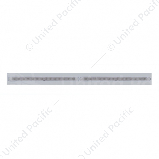 Chrome Top Mud Flap Plate With Two 14 LED 12" Light Bars - Red LED/Clear Lens (Each)