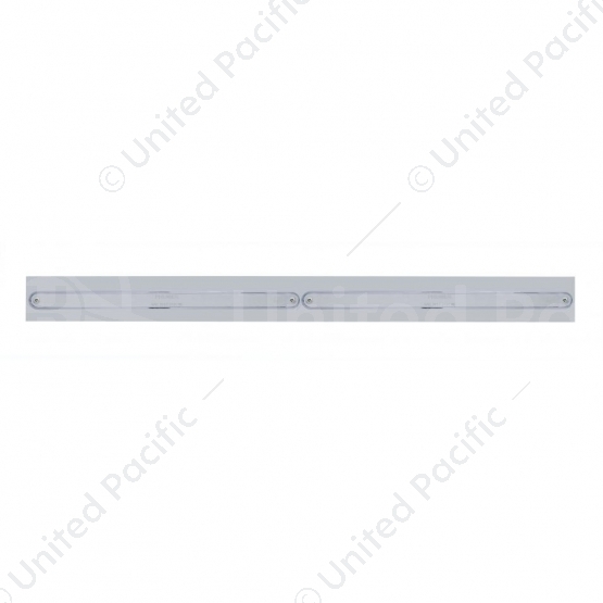 Chrome Top Mud Flap Plate With Two 14 LED 12" Light Bars - Red LED/Chrome Lens (Each)