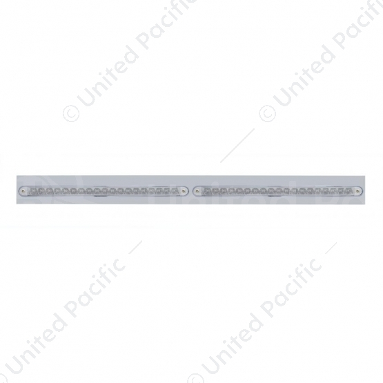 Chrome Top Mud Flap Plate With Two 19 LED 12" Reflector Light Bars - Red LED/Clear Lens (Each)