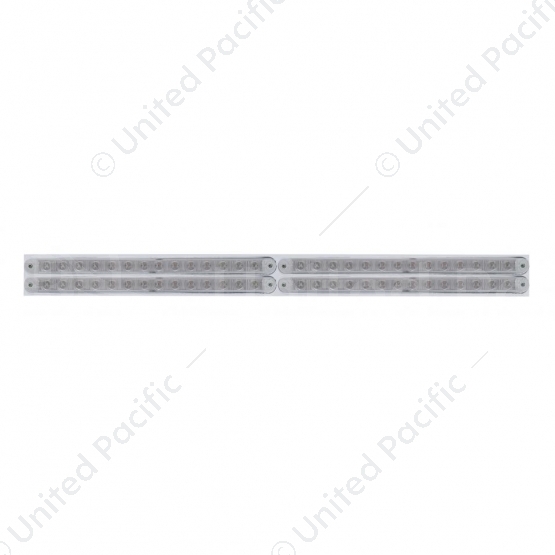 Chrome Top Mud Flap Plate With Four 14 LED 12" Light Bars - Red LED/Clear Lens (Each)