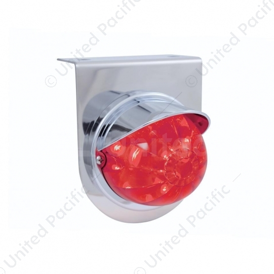 Stainless Light Bracket With 17 LED Watermelon Light & Visor - Red LED/Red Lens