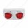 Stainless Light Bracket With 2X 17 LED Watermelon Lights & Visors - Red LED/Red Lens