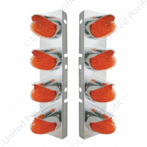 Stainless Front Air Cleaner Bracket With 8X 19 LED Watermelon Lights For Peterbilt