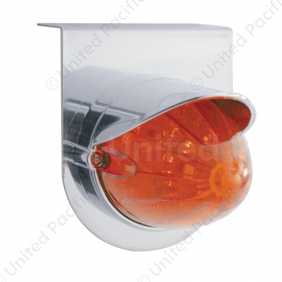 Stainless Light Bracket With 19 LED Bullet Style Grakon 1000 Light & Visor - Amber LED/Dark Amber Le