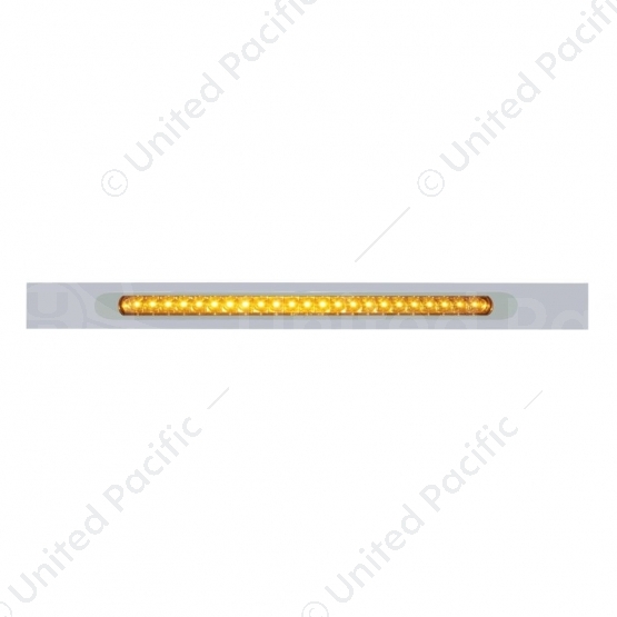 Chrome Top Mud Flap Plate With 23 SMD LED Light Bar & Bezel - Amber LED/Amber Lens (Each)