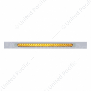 Chrome Top Mud Flap Plate With 23 SMD LED Light Bar & Bezel - Amber LED (Each)