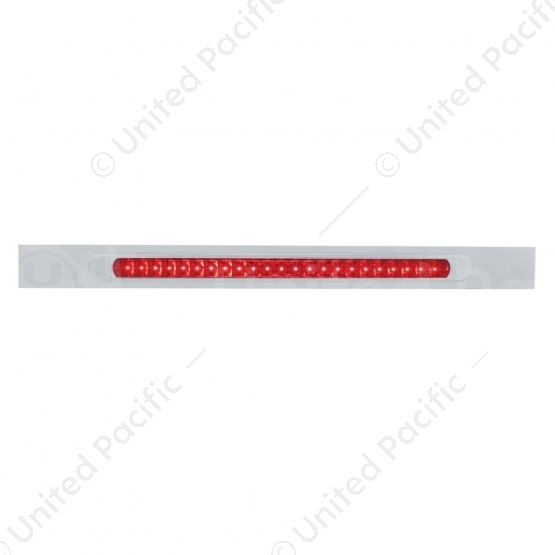 Chrome Top Mud Flap Plate With 23 SMD LED Light Bar & Bezel - Red LED/Red Lens (Each)