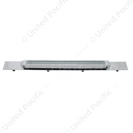 Chrome Top Mud Flap Plate With 23 SMD LED Light Bar & Bezel - Red LED/Clear Lens (Each)