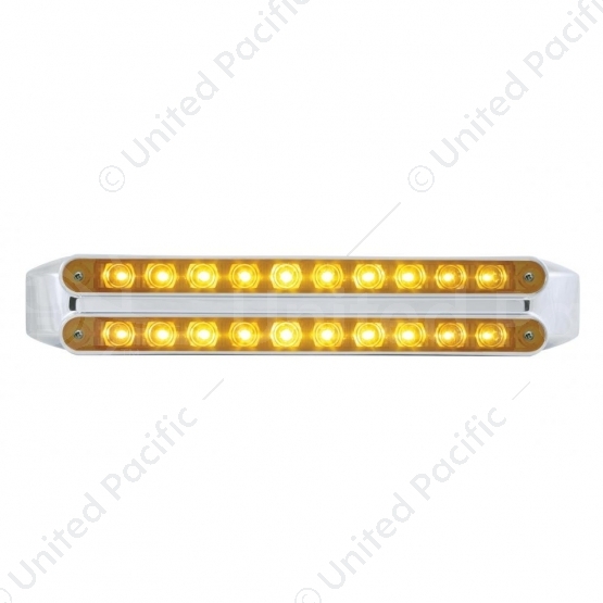 Dual 10 LED 9" Turn Signal Light Bars - Amber LED/Amber Lens