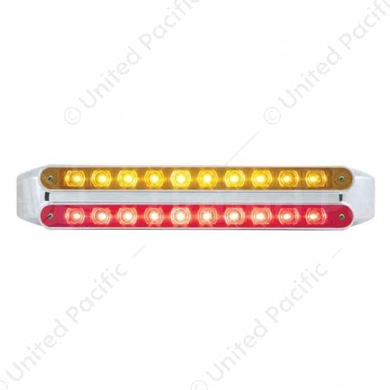 Dual 10 LED 9" Light Bars - Amber & Red LED/Amber & Red Lens