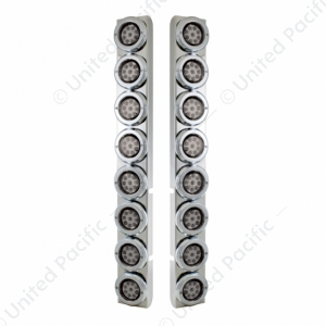 Stainless Rear Air Cleaner Bracket With Sixteen 9 LED 2" Reflector Lights For Peterbilt