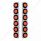 Stainless Rear Air Cleaner Bracket With Twelve 9 LED 2" Lights & Grommets For Peterbilt- Red LED/Red