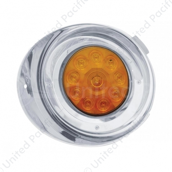 10 LED Freightliner Daytime Running Light Conversion Kit With Visor (Driver) - Amber LED/Amber Lens