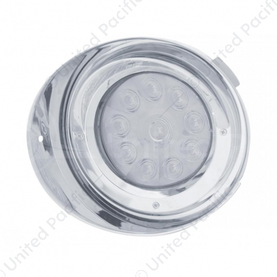 10 LED Freightliner Daytime Running Light Conversion Kit With Visor (Driver) - Amber LED/Clear Lens