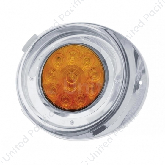 10 LED Freightliner Daytime Running Light Conversion Kit With Visor (Passenger) - Amber LED/Amber Le