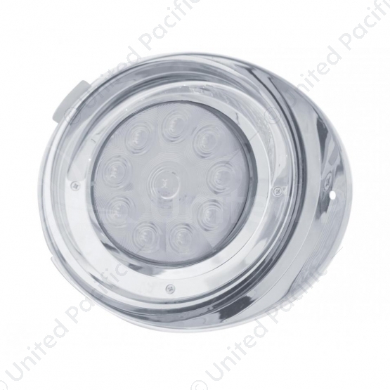 10 LED Freightliner Daytime Running Light Conversion Kit With Visor (Passenger) - Amber LED/Clear Le