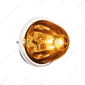 UltraBurst Glass Watermelon Flush Mount Kit With 18 LED Bulb-Amber LED/Dark Amber Lens