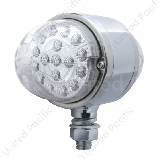 17 LED Dual Function Reflector Double Face Light - Amber LED/Clear Lens