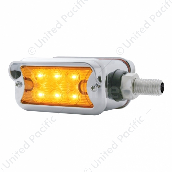 12 LED Dual Function Double Face Light W/Visor - Horizontal Mount - Amber LED/Amber Lens