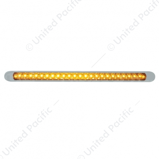 23 LED 17-1/4" Reflector Turn Signal Light Bar With Bezel - Amber LED/Amber Lens