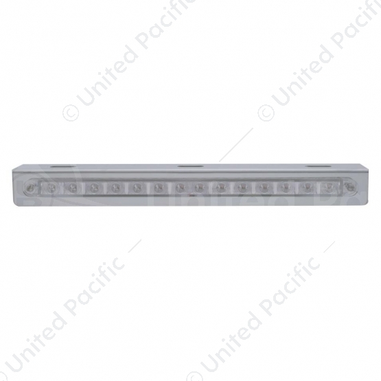 Stainless Light Bracket With 14 LED 12" Sequential Light Bar (Left to Right) - Amber LED/Clear Lens