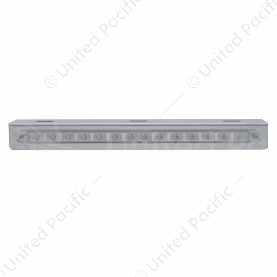 Stainless Light Bracket With 14 LED 12" Sequential Light Bar (Right to Left) - Amber LED/Clear Lens