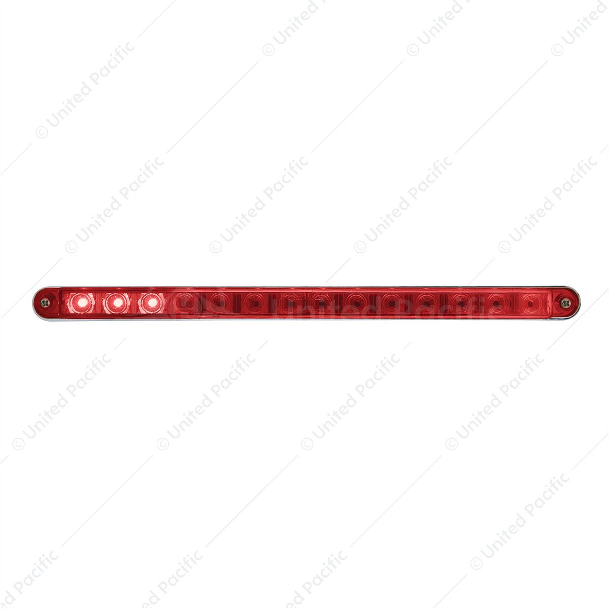 14 LED 12" Sequential Light Bar With Bezel - Red LED/Red Lens