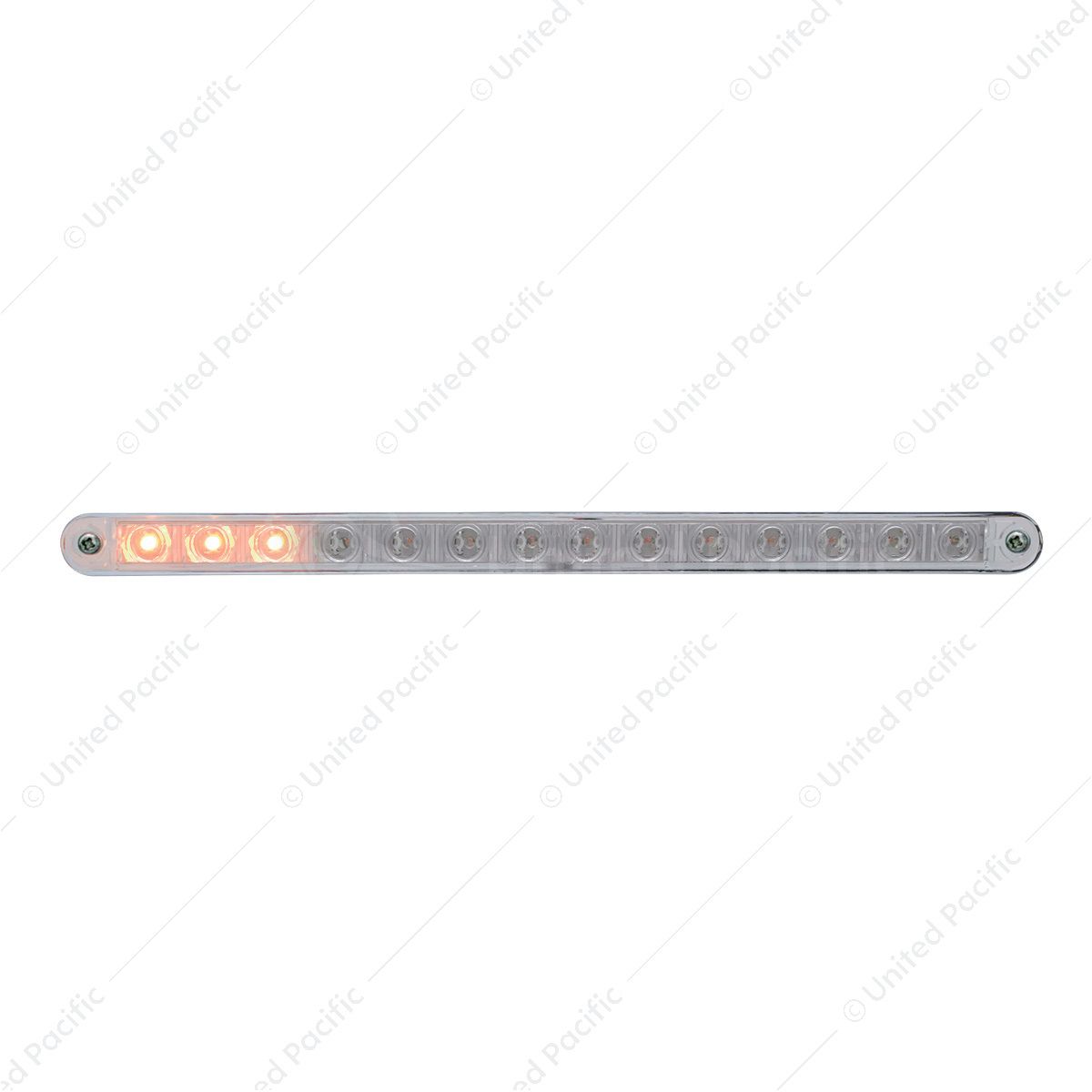 14 LED 12" Sequential Light Bar With Bezel - Amber LED/Clear Lens