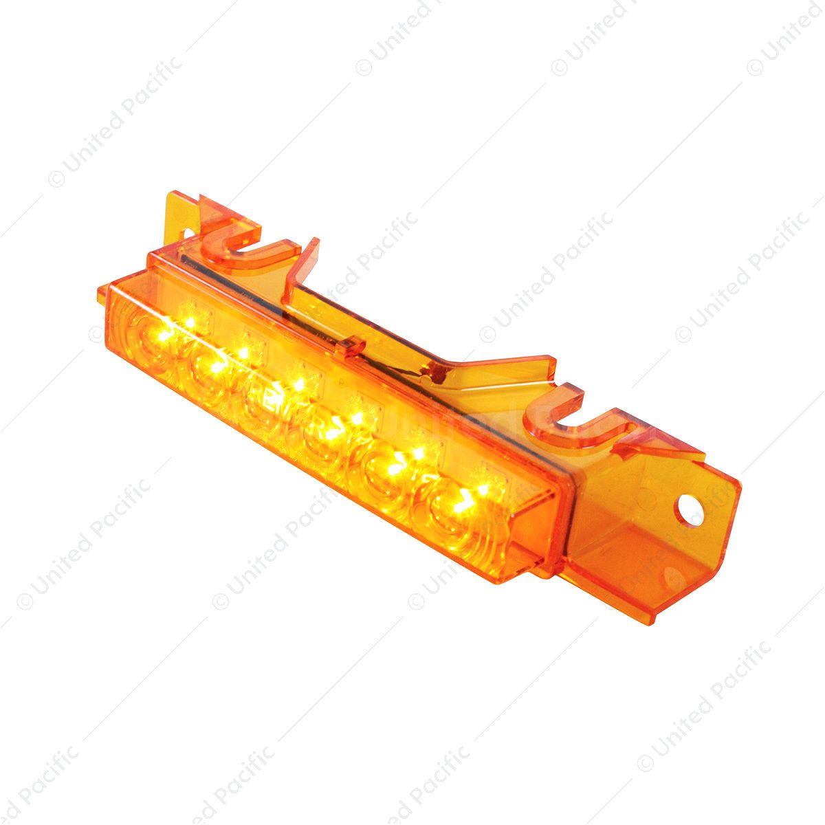 6 LED Exterior Visor Light For 1996-2024 Volvo VNL-Amber LED/Amber Lens