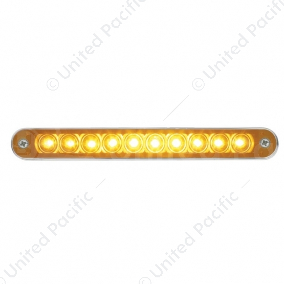 10 LED 6-1/2" Turn Signal Light Bar With Bezel - Amber LED/Amber Lens