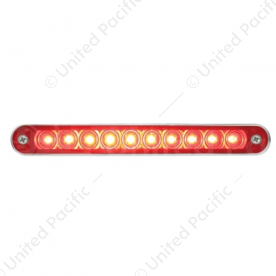 10 LED 6-1/2" Light Bar With Bezel (Stop, Turn & Tail) - Red LED/Red Lens