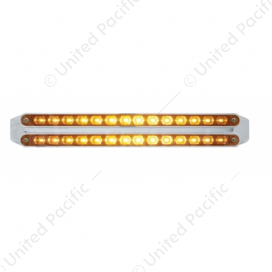 Dual 14 LED 12" Turn Signal Light Bars - Amber LED/Amber Lens