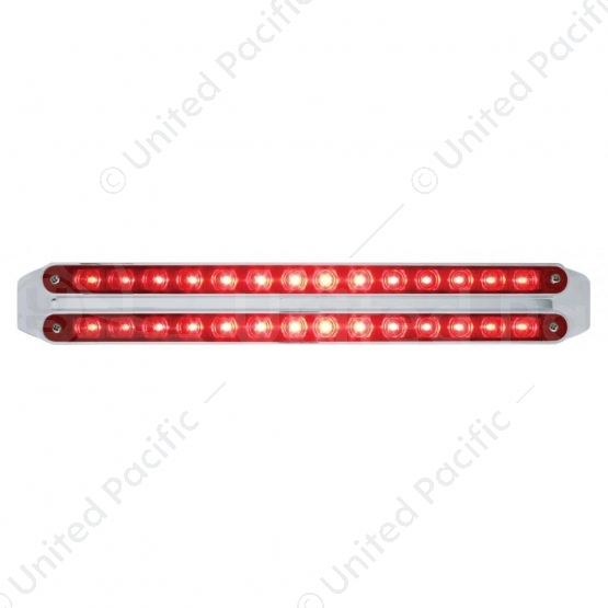 Dual 14 LED 12" Light Bars (Stop, Turn & Tail) - Red LED/Red Lens