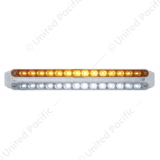 Dual 14 LED 12" Light Bars - Amber & White LED/Amber & Clear Lens