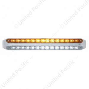 Dual 14 LED 12" Light Bars - Amber & White LED/Amber & Clear Lens