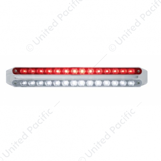 Dual 14 LED 12" Light Bars - Red & White LED/Red & Clear Lens