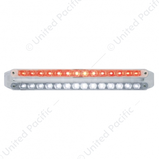 Dual 14 LED 12" Light Bars - Red & White LED/Clear Lens