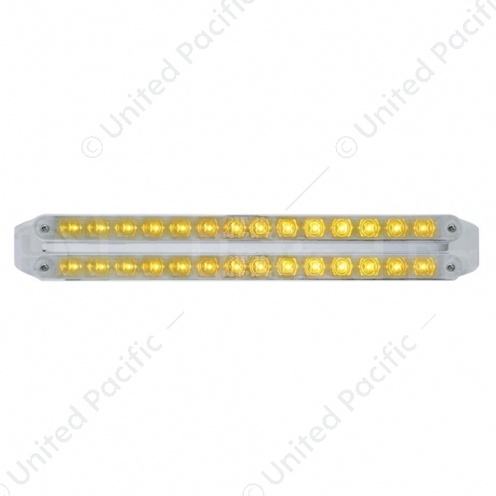 Dual 14 LED 12" Turn Signal Light Bars - Amber LED/Chrome Lens