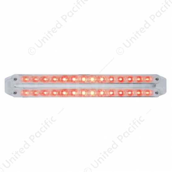 Dual 14 LED 12" Light Bars (Stop, Turn & Tail) - Red LED/Chrome Lens